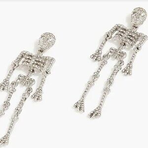 J. Crew Pavé crystal skeleton statement earrings